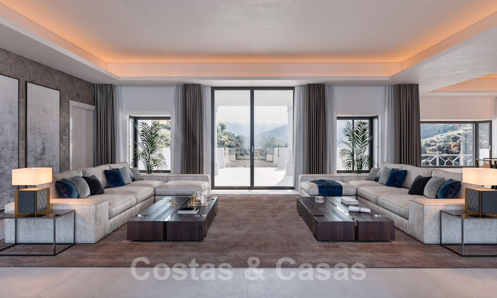Majestuosa y contemporánea villa mediterránea de lujo en venta con vistas al mar en la exclusiva zona de El Madroñal en Benahavis - Marbella 38888