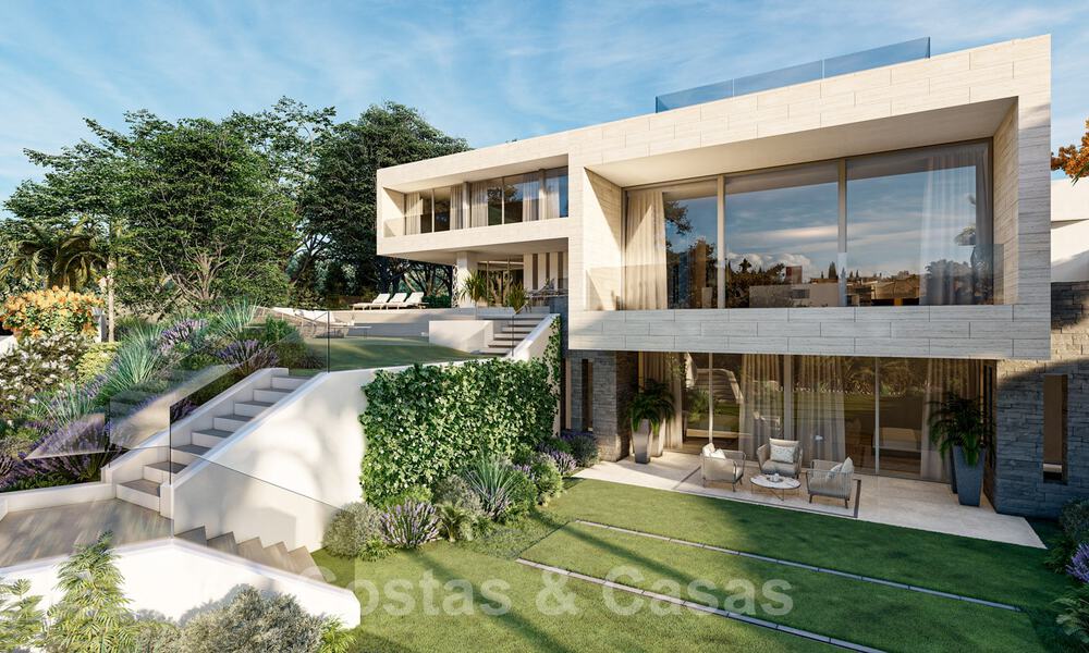 Villa modernista en venta con vistas al mar, rodeada de un hermoso y verde paisaje en Cascada de Camojan en la Milla de Oro de Marbella 39629