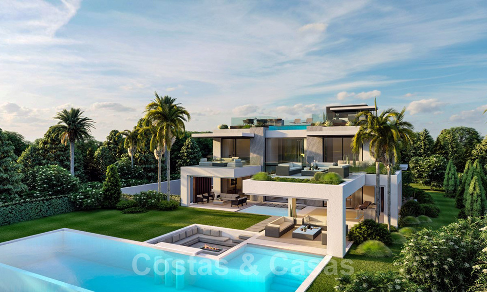 Moderna villa de lujo en venta en una comunidad privada y segura en la Milla de Oro de Marbella 39708