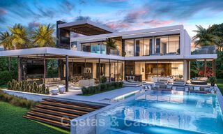 Se vende villa nueva, moderna y arquitectónica con vistas panorámicas al mar en un complejo de golf de cinco estrellas en Marbella - Benahavis 39788 