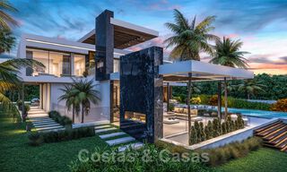 Se vende villa nueva, moderna y arquitectónica con vistas panorámicas al mar en un complejo de golf de cinco estrellas en Marbella - Benahavis 39789 