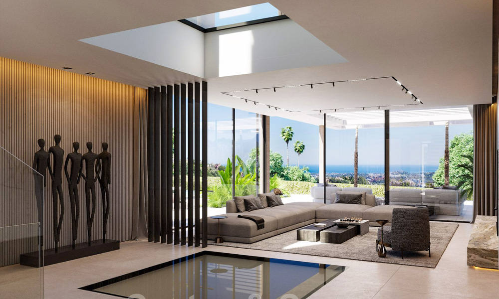 Se vende villa nueva, moderna y arquitectónica con vistas panorámicas al mar en un complejo de golf de cinco estrellas en Marbella - Benahavis 39796