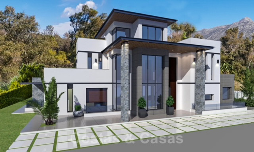 Villas arquitectónicas, modernas, de primera línea de golf, en venta en Nueva Andalucía, Marbella 39818