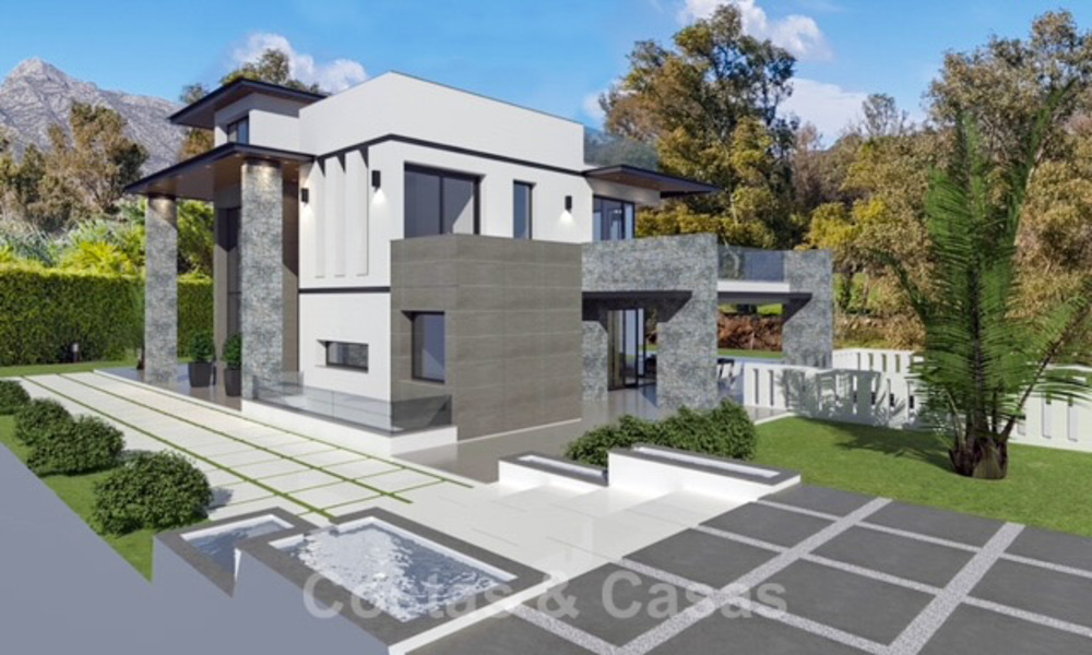 Villas arquitectónicas, modernas, de primera línea de golf, en venta en Nueva Andalucía, Marbella 39820