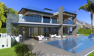 Villas arquitectónicas, modernas, de primera línea de golf, en venta en Nueva Andalucía, Marbella 39822 