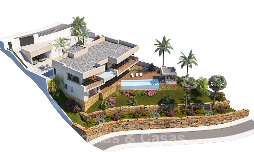 Modernas villas de nueva construcción en venta con vistas panorámicas al mar, cerca de Mijas Pueblo, Costa del Sol 39861