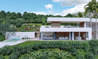 Villa contemporánea y moderna en venta, ubicada en un entorno natural, con impresionantes vistas al valle y al mar, en un complejo cerrado en Benahavis - Marbella 40514 