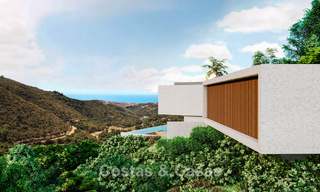 Villa contemporánea y moderna en venta, ubicada en un entorno natural, con impresionantes vistas al valle y al mar, en un complejo cerrado en Benahavis - Marbella 778057 