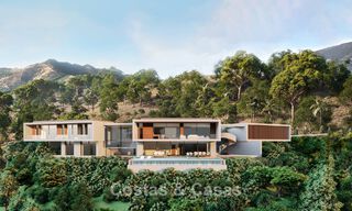 Villa contemporánea y moderna en venta, ubicada en un entorno natural, con impresionantes vistas al valle y al mar, en un complejo cerrado en Benahavis - Marbella 778060 