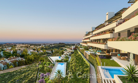 Nuevos y modernos apartamentos de lujo en venta con vistas panorámicas al mar en Marbella - Benahavis 41177