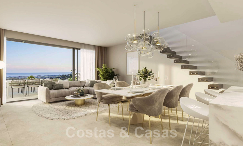 Nuevos y modernos apartamentos de lujo en venta con vistas panorámicas al mar en Marbella - Benahavis 41179