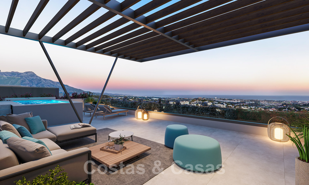 Nuevos y modernos apartamentos de lujo en venta con vistas panorámicas al mar en Marbella - Benahavis 41203