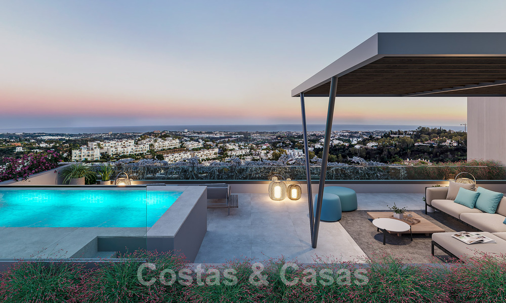 Nuevos y modernos apartamentos de lujo en venta con vistas panorámicas al mar en Marbella - Benahavis 41204
