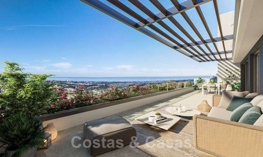 Nuevos y modernos apartamentos de lujo en venta con vistas panorámicas al mar en Marbella - Benahavis 41206