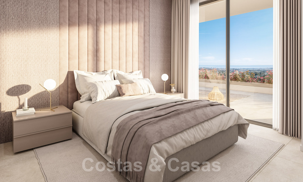 Nuevos y modernos apartamentos de lujo en venta con vistas panorámicas al mar en Marbella - Benahavis 41207