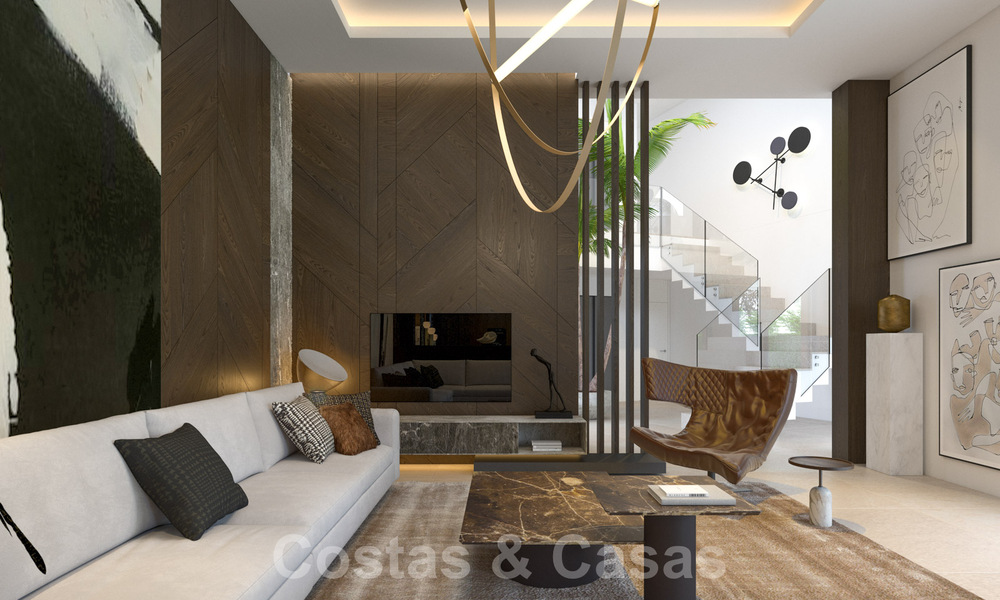 Se vende villa de diseño sobre plano, con solárium, a poca distancia de la playa en la elegante Guadalmina Baja en Marbella 42572
