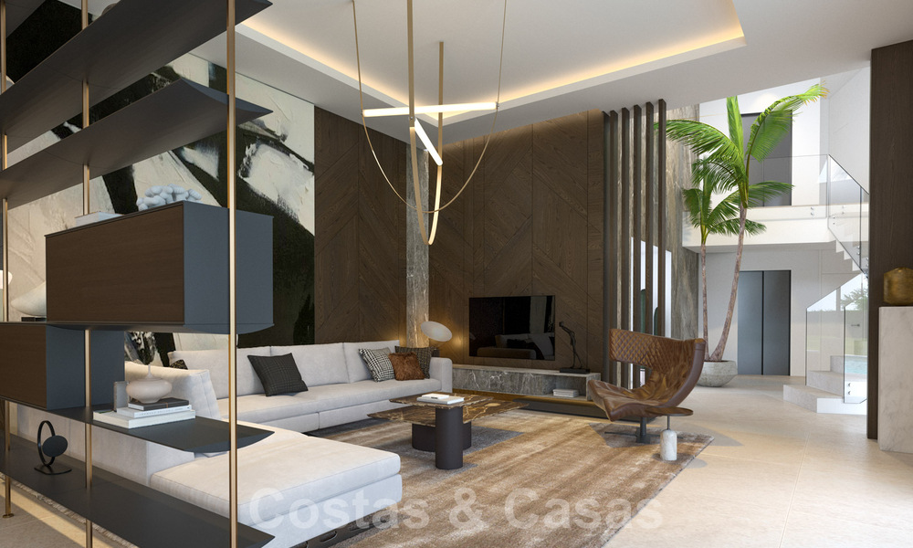 Se vende villa de diseño sobre plano, con solárium, a poca distancia de la playa en la elegante Guadalmina Baja en Marbella 42577