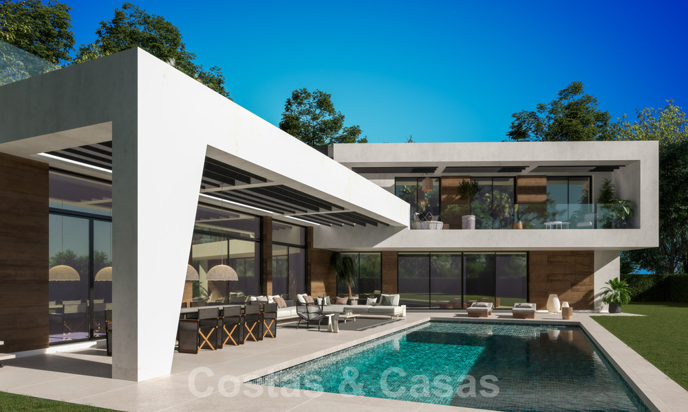 Se vende villa de diseño sobre plano, con solárium, a poca distancia de la playa en la elegante Guadalmina Baja en Marbella 42583