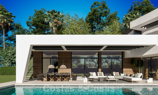 Se vende villa de diseño sobre plano, con solárium, a poca distancia de la playa en la elegante Guadalmina Baja en Marbella 42584 