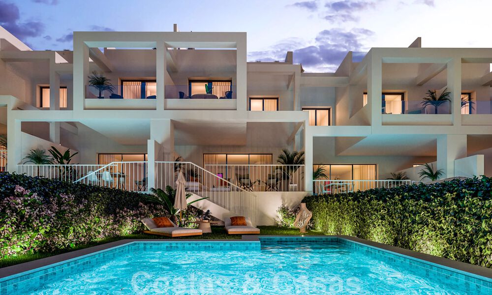 Nuevas y contemporáneas casas adosadas en venta con impresionantes vistas al mar en Manilva, en la Costa del Sol 43328