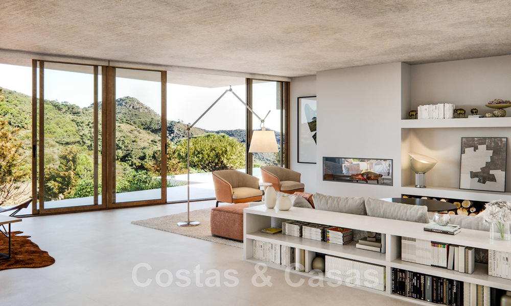 ¡Nueva en el mercado! Se vende villa de diseño innovador, completamente enclavada en la naturaleza, con hermosas vistas panorámicas, en Benahavis - Marbella 43350