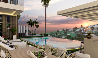 Nuevas y modernas villas de lujo en venta con jacuzzi en el solárium, en una exclusiva zona de golf en Benahavis - Marbella 43423 
