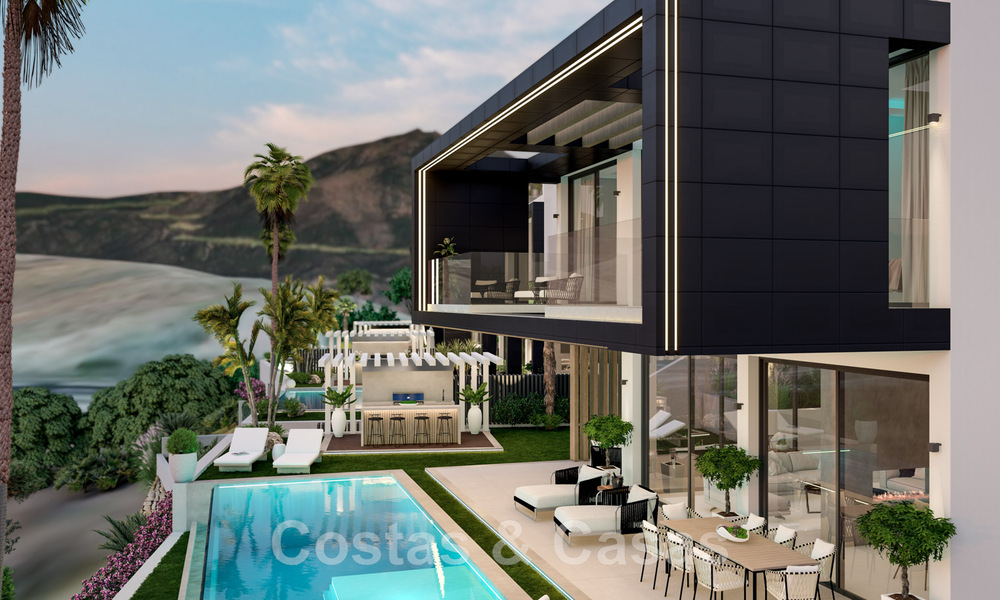 Nuevas y modernas villas de lujo en venta con jacuzzi en el solárium, en una exclusiva zona de golf en Benahavis - Marbella 43428