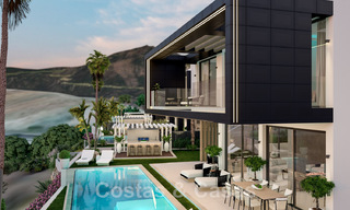 Nuevas y modernas villas de lujo en venta con jacuzzi en el solárium, en una exclusiva zona de golf en Benahavis - Marbella 43428 