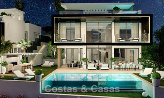 Nuevas y modernas villas de lujo en venta con jacuzzi en el solárium, en una exclusiva zona de golf en Benahavis - Marbella 43430 