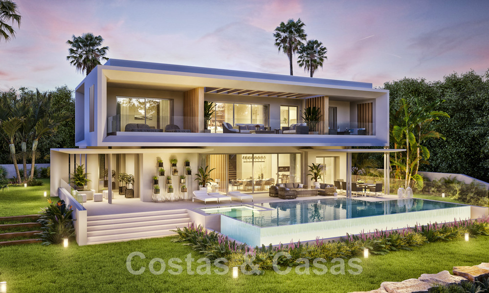 Nuevas villas modernistas de lujo en venta, con privacidad y vistas al mar, en una comunidad privada en las colinas de Marbella 43378
