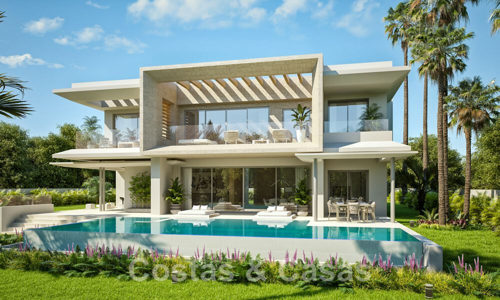 Nuevas villas modernistas de lujo en venta, con privacidad y vistas al mar, en una comunidad privada en las colinas de Marbella 43380