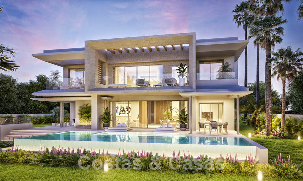 Nuevas villas modernistas de lujo en venta, con privacidad y vistas al mar, en una comunidad privada en las colinas de Marbella 43381