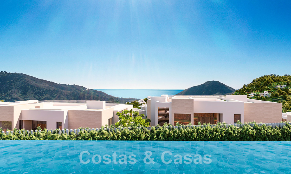 Nuevas villas modernistas de lujo en venta, con privacidad y vistas al mar, en una comunidad privada en las colinas de Marbella 43384