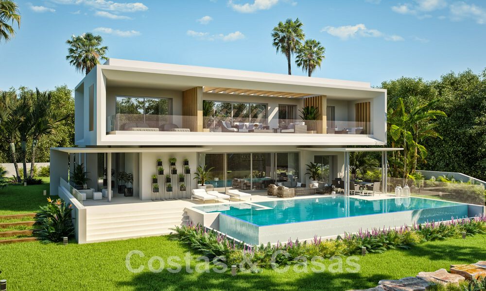 Nuevas villas modernistas de lujo en venta, con privacidad y vistas al mar, en una comunidad privada en las colinas de Marbella 43386