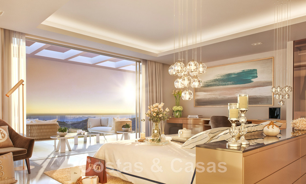 Nuevas villas modernistas de lujo en venta, con privacidad y vistas al mar, en una comunidad privada en las colinas de Marbella 43388