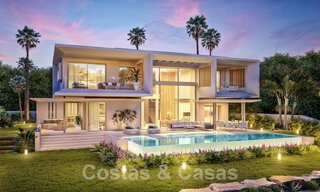 Nuevas villas modernistas de lujo en venta, con privacidad y vistas al mar, en una comunidad privada en las colinas de Marbella 52441 
