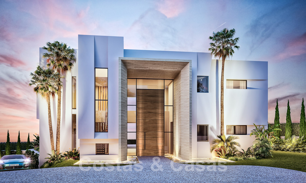 Nuevas villas modernistas de lujo en venta, con privacidad y vistas al mar, en una comunidad privada en las colinas de Marbella 52448