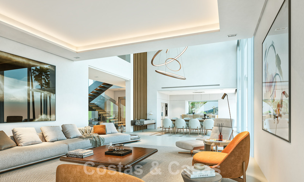 Nuevas villas modernistas de lujo en venta, con privacidad y vistas al mar, en una comunidad privada en las colinas de Marbella 52451