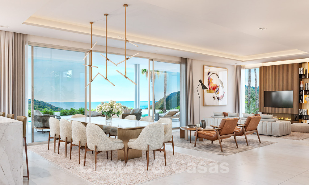 Nuevas villas modernistas de lujo en venta, con privacidad y vistas al mar, en una comunidad privada en las colinas de Marbella 52452