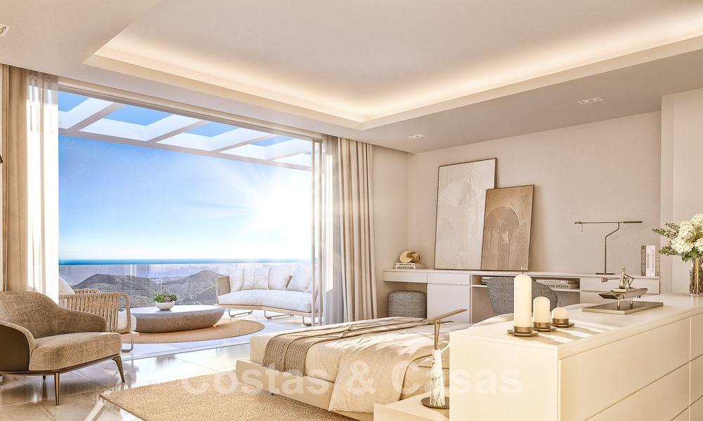 Nuevas villas modernistas de lujo en venta, con privacidad y vistas al mar, en una comunidad privada en las colinas de Marbella 52453