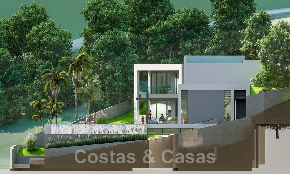 2 Parcelas + proyecto de construcción exclusivo en venta para una majestuosa villa contemporánea en Nueva Andalucía, Marbella 43927