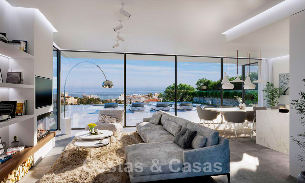 Nueva villa de diseño modernista en venta con fenomenales vistas al mar a poca distancia de la playa en Benalmádena, Costa del Sol 44594