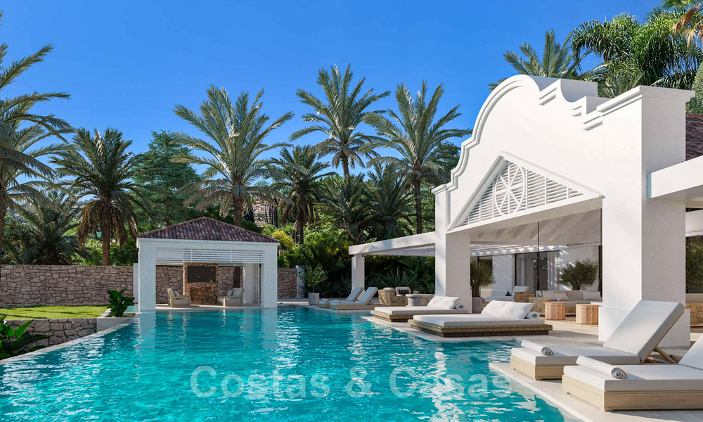 Se vende villa de lujo mediterránea de estilo ibicenco, ubicada en una zona residencial de alta categoría en el corazón de Nueva Andalucía, Marbella 44620