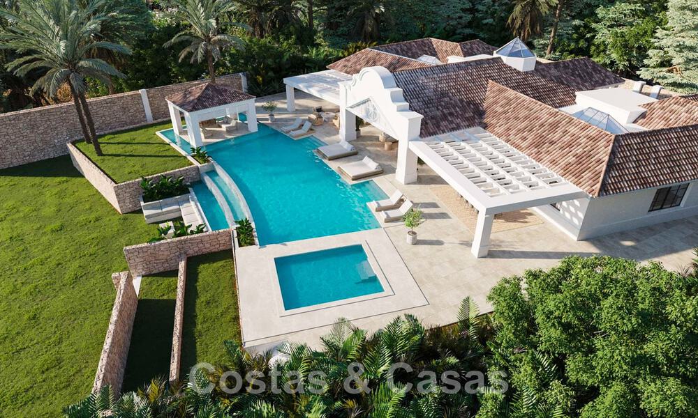 Se vende villa de lujo mediterránea de estilo ibicenco, ubicada en una zona residencial de alta categoría en el corazón de Nueva Andalucía, Marbella 44622
