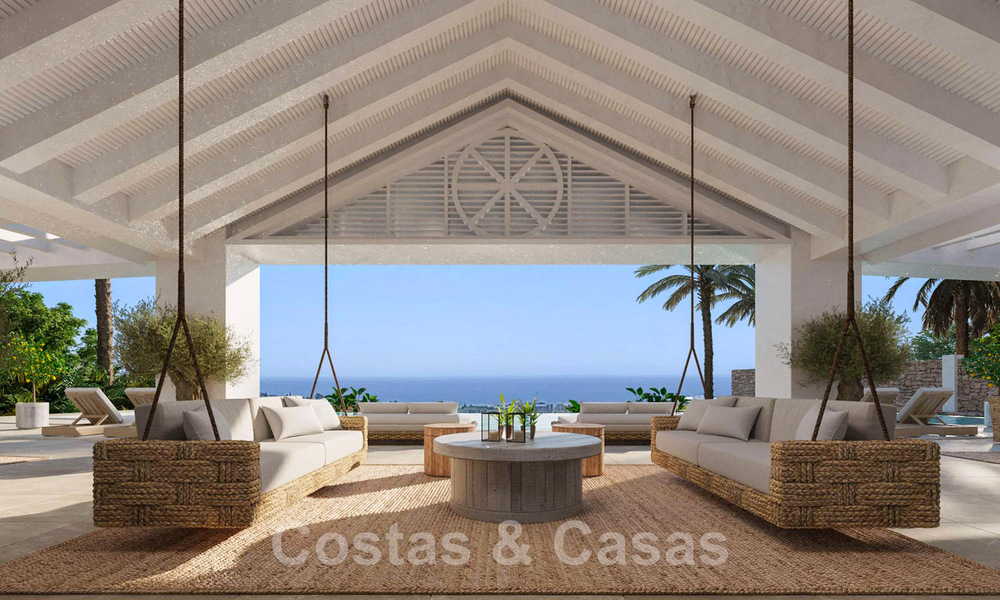 Se vende villa de lujo mediterránea de estilo ibicenco, ubicada en una zona residencial de alta categoría en el corazón de Nueva Andalucía, Marbella 44624