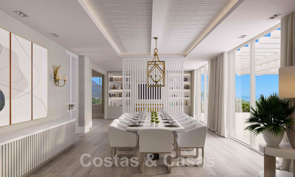 Se vende villa de lujo mediterránea de estilo ibicenco, ubicada en una zona residencial de alta categoría en el corazón de Nueva Andalucía, Marbella 44626