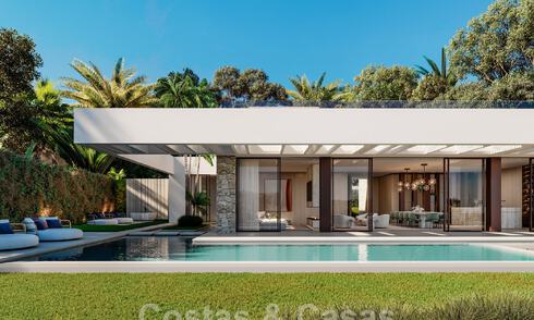 Nueva y ultramoderna villa de lujo en venta con diseño arquitectónico, en primera línea de golf de Los Naranjos en Nueva Andalucía, Marbella 46030