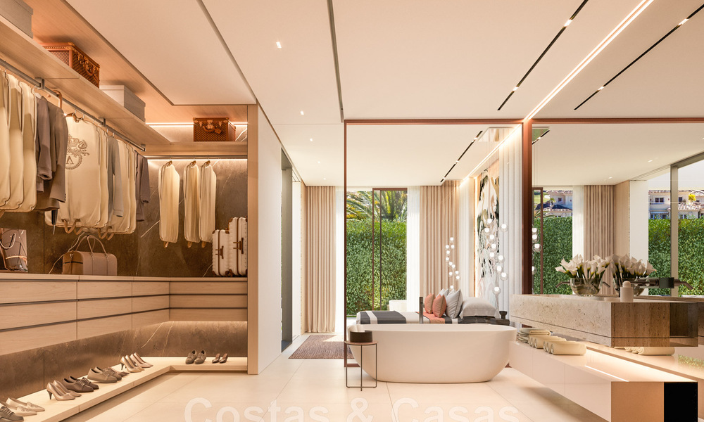 Nueva y ultramoderna villa de lujo en venta con diseño arquitectónico, en primera línea de golf de Los Naranjos en Nueva Andalucía, Marbella 46036
