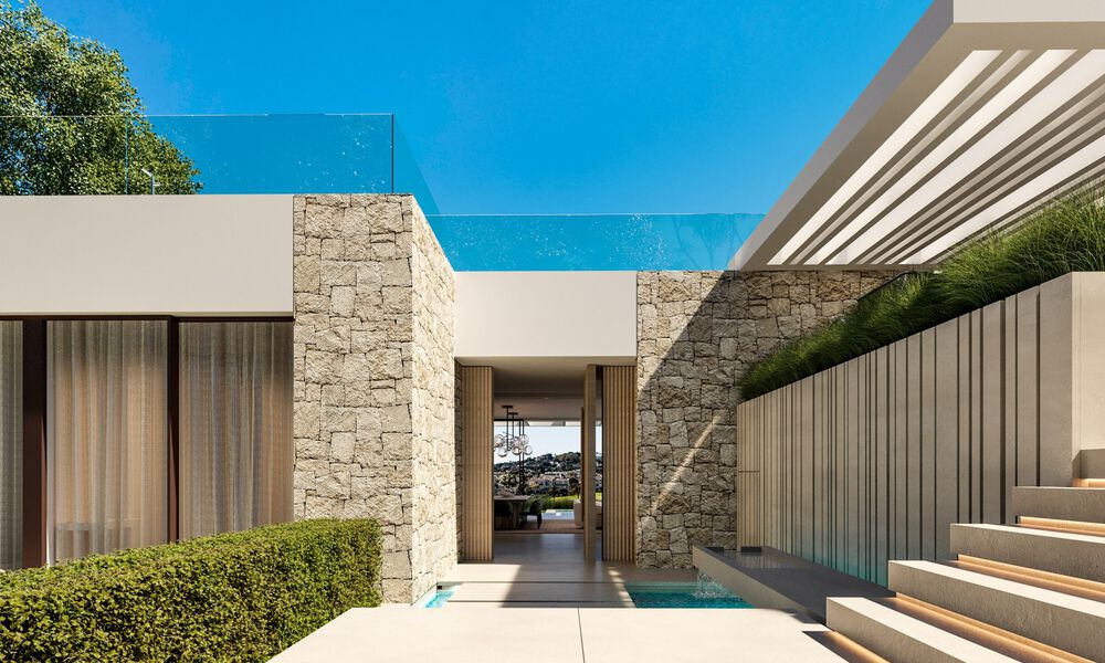 Nueva y ultramoderna villa de lujo en venta con diseño arquitectónico, en primera línea de golf de Los Naranjos en Nueva Andalucía, Marbella 46038