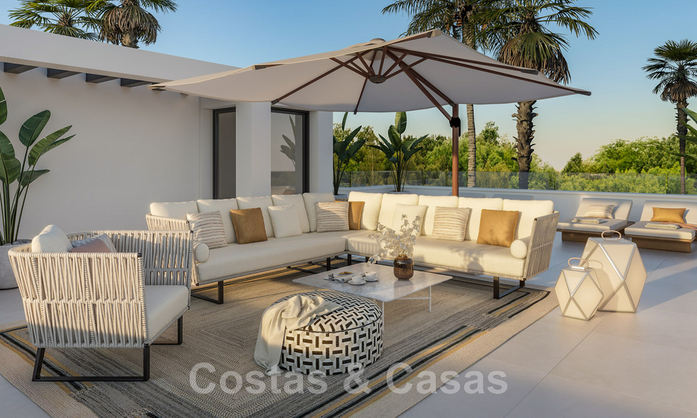 Elegantes y modernas villas de nueva construcción en venta con vistas panorámicas cerca del golf en el valle de Mijas en la Costa del Sol 45702